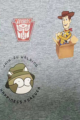 Le transfert de chaleur fait sur commande d'illustration a imprimé des autocollants de tissu d'autocollants