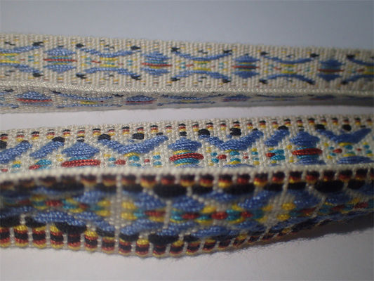 Style national coloré tissé fait sur commande de bande de haute résistance de jacquard de coton