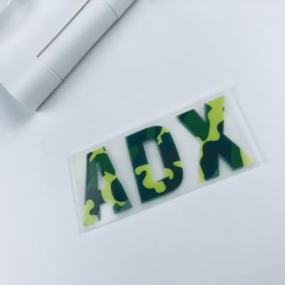 Camouflez les labels de transfert de chaleur du silicone 3D avec votre propre logo