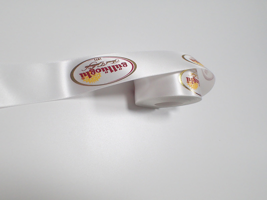 Bande de tissu de polyester de sangle de vêtement avec le logo imprimé par écran en soie
