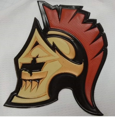 Le transfert de chaleur de vêtements de sport marque imprimer 3D TPU logo d'or en plastique
