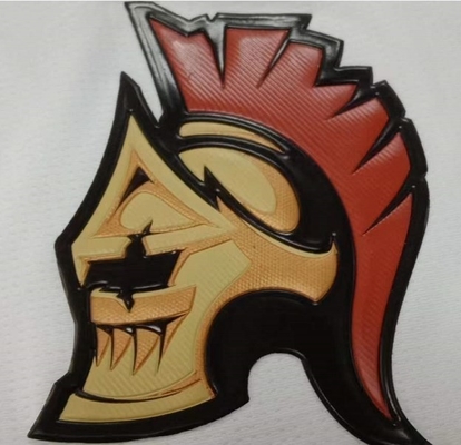 Le transfert de chaleur de vêtements de sport marque imprimer 3D TPU logo d'or en plastique