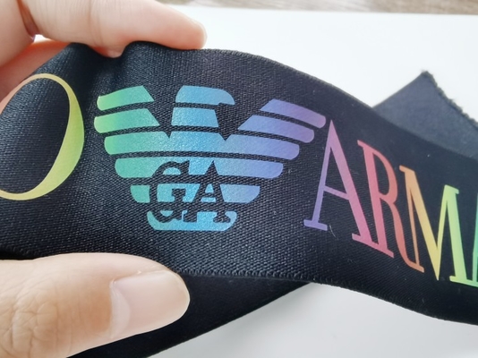 Bande élastique noire de Spandex/nylon 3CM avec le logo coloré adapté aux besoins du client