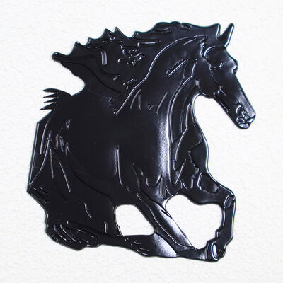 Étiquette de transfert de chaleur en TPU Black Running Horse