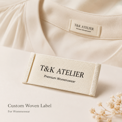 Étiquettes de vêtements tissés sur mesure pour les marques de mode et les vêtements de mode pour femmes