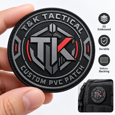 Patchs Velcro PVC 3D personnalisés avec logo en relief pour sacs à dos, sacs et équipements