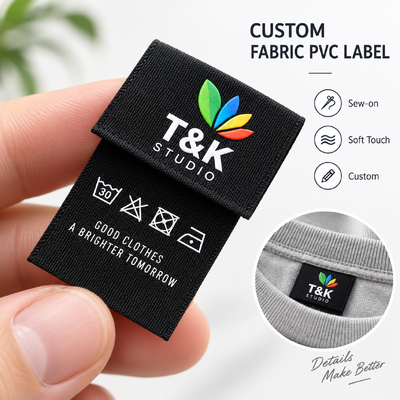 Étiquettes personnalisées en PVC pour vêtements avec logo en relief 3D pour marques de vêtements et d'habillement