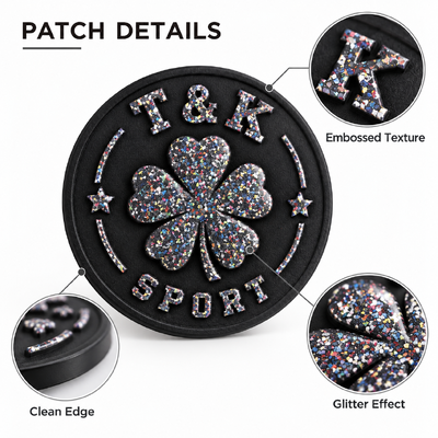 Patchs logo personnalisés en PVC moucheté avec design en relief pour marques de vêtements