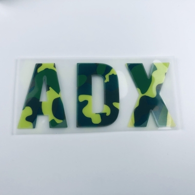 Camouflez les labels de transfert de chaleur du silicone 3D avec votre propre logo
